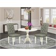 East West Furniture Dublin 5-piece Wood Dining Set in Linen White/Smoke