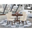 East West Furniture Dublin 5-piece Wood Kitchen Set in Mahogany/Light Tan