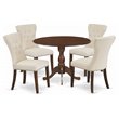 East West Furniture Dublin 5-piece Wood Kitchen Set in Mahogany/Light Tan