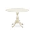 East West Furniture Dublin 5-piece Wood Dining Set in Linen White/Baby Blue