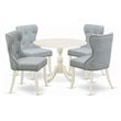 East West Furniture Dublin 5-piece Wood Dining Set in Linen White/Baby Blue