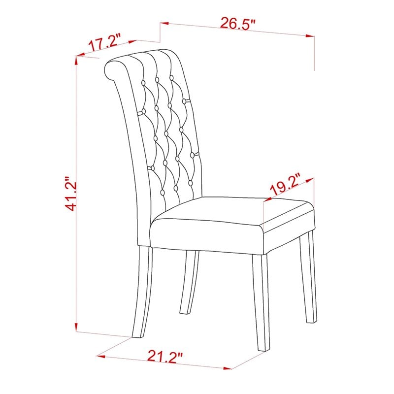 East West Furniture Dudley 6-piece Wood Dining Set in Mahogany/Light Fawn