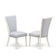 East West Furniture V-Style 6-piece Wood Dining Set with Bench in White/Gray