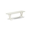East West Furniture V-Style 6-piece Wood Dining Set with Bench in White/Gray
