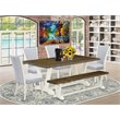 East West Furniture V-Style 6-piece Wood Kitchen Set in Linen White