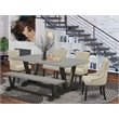 East West Furniture V-Style 6-piece Wood Dining Set with Fabric Chairs in Black