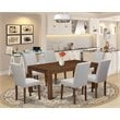 East West Furniture Lismore 7-piece Wood Dining Set in Natural/Doeskin