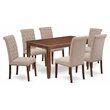 East West Furniture Dudley 7-piece Wood Dining Set in Mahogany/Light Fawn