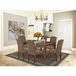 East West Furniture Dudley 7-piece Wood Dining Set in Mahogany/Dark Coffee