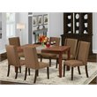 East West Furniture Dudley 7-piece Wood Kitchen Table Set in Mahogany