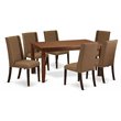 East West Furniture Dudley 7-piece Wood Kitchen Table Set in Mahogany