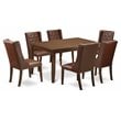 East West Furniture Dudley 7-piece Wood Dining Room Set in Mahogany