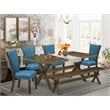 East West Furniture X-Style 6-piece Dining Set with Bench in Jacobean Brown