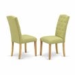East West Furniture Avon 7-piece Wood Dining Set in Oak/Lime Green