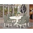 East West Furniture Avon 7-piece Wood Kitchen Set in Linen White