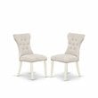 East West Furniture Avon 7-piece Wood Dining Set in Linen White