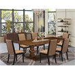 East West Furniture Lassale 7-piece Wood Kitchen Table Set in Walnut