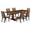 East West Furniture Lassale 7-piece Wood Kitchen Table Set in Walnut
