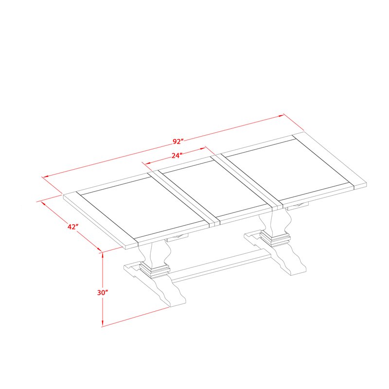 East West Furniture Lassale 7-piece Wood Dinette Set in Walnut