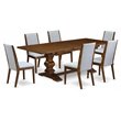 East West Furniture Lassale 7-piece Wood Dining Room Table Set in Walnut