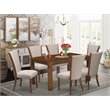 East West Furniture Celina 7-piece Wood Dining Set in Natural/Light Tan