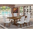 East West Furniture Lassale 7-piece Wood Kitchen Set in Walnut