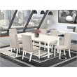 East West Furniture Dover 7-piece Wood Dining Room Set in Linen White