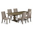 East West Furniture Lassale 7-piece Wood Dining Set in Jacobean Brown/Dark Khaki