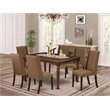 East West Furniture Dover 7-piece Wood Dining Room Set in Mahogany