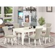 East West Furniture Logan 7-piece Wood Kitchen Set in Linen White