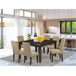 East West Furniture Parfait 7-piece Wood Kitchen Set in Cappuccino
