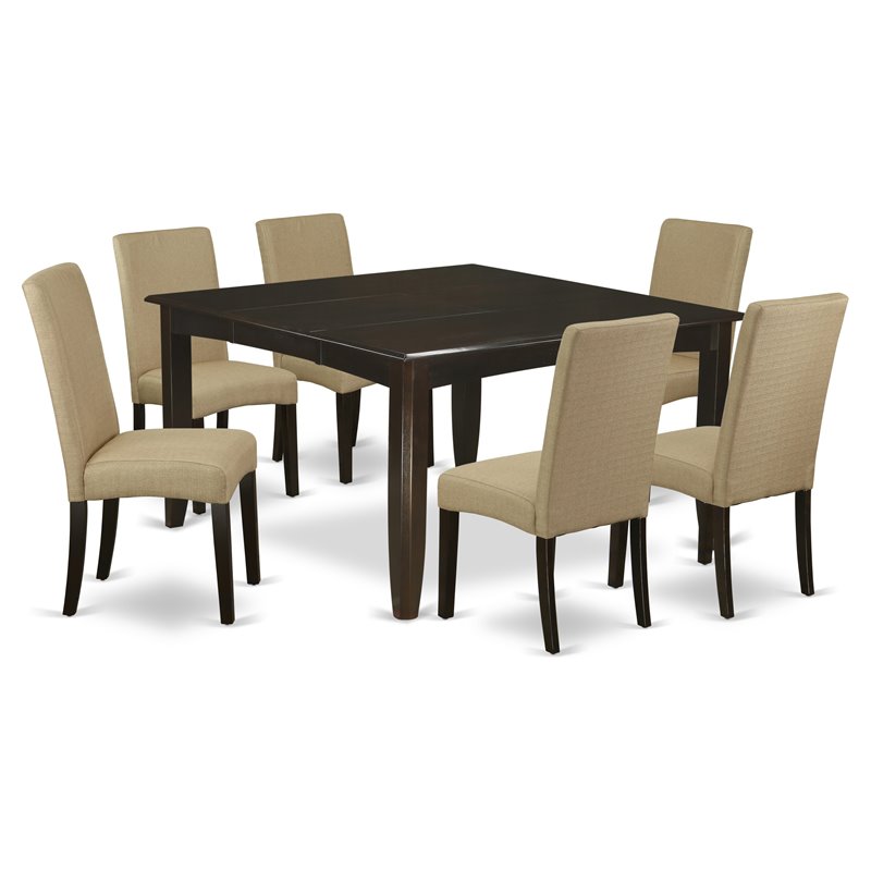 East West Furniture Parfait 7-piece Wood Kitchen Set in Cappuccino