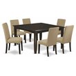 East West Furniture Parfait 7-piece Wood Kitchen Set in Cappuccino