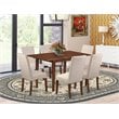 East West Furniture Picasso 7-piece Wood Dining Set in Mahogany/Cream