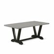 East West Furniture V-Style 7-piece Dining Set with Rectangular Table in Black
