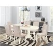 East West Furniture Vancouver 7-piece Wood Dining Table Set in Linen White