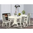 East West Furniture Vancouver 7-piece Wood Kitchen Table Set in Linen White