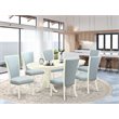 East West Furniture Vancouver 7-piece Wood Dining Set in Linen White