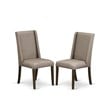 East West Furniture V-Style 7-piece Kitchen Table and Chairs in Dark Khaki Brown