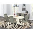 East West Furniture Vancouver 7-piece Wood Kitchen Set in Linen White