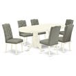 East West Furniture Vancouver 7-piece Wood Kitchen Set in Linen White