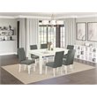 East West Furniture Weston 7-piece Wood Dining Set in Linen White/Gray