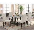 East West Furniture V-Style 7-piece Wood Dining Room Table Set in Doeskin Gray