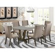 East West Furniture V-Style 7-piece Wood Dining Set in Linen White