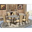 East West Furniture X-Style 7-piece Wood Dining Set in Jacobean Brown/Cement