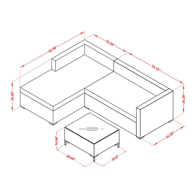 East West Furniture Ackerly 3-piece Modern Metal Patio Sofa Set in Brown