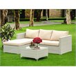 East West Furniture Ackerly 3-piece Modern Metal Patio Sofa Set in Natural