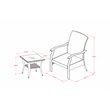 East West Furniture Denton 3-piece Modern Metal Patio Dining Set in Black