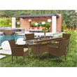 East West Furniture Oslo 5-piece Modern Metal Patio Set in Brown