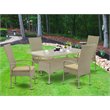East West Furniture Oslo 5-piece Modern Metal Patio Dining Set in Natural